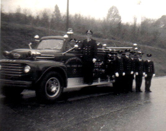 Engine 21 and Crew Prior to Participating at a Parade in 1961