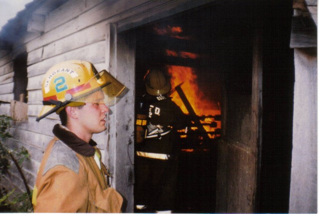 Firefighter/EMT Jim Gray at control burn exercise 