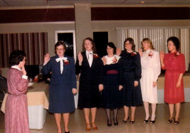 Ladies Auxiliary Being Sworn In at the Installation Banquet in 1985