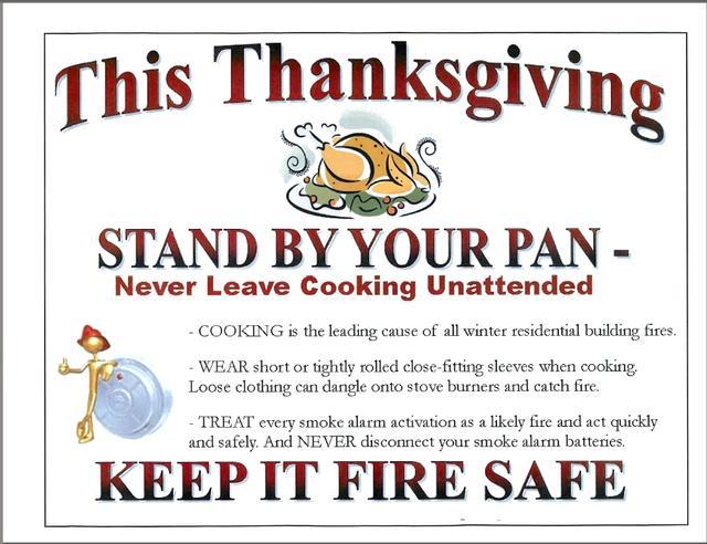 happy thanksgiving mechanicsville volunteer fire department thanksgiving weekend safety flyer