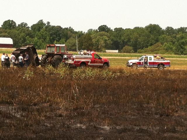 Firefighters Handle Farm Machinery and Field Fire - Mechanicsville VFD