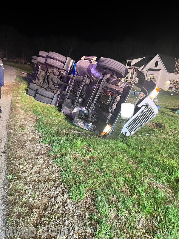The Mechanicsville Volunteers operated at this tractor trailer overturned in Charles County’s section of Charlotte Hall. 