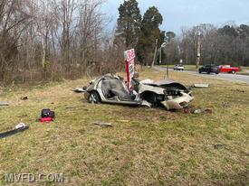 Companies 7, 2, and 1 extricated one patient from this MVA on Three Notch Road @ North Sandgates Road. 