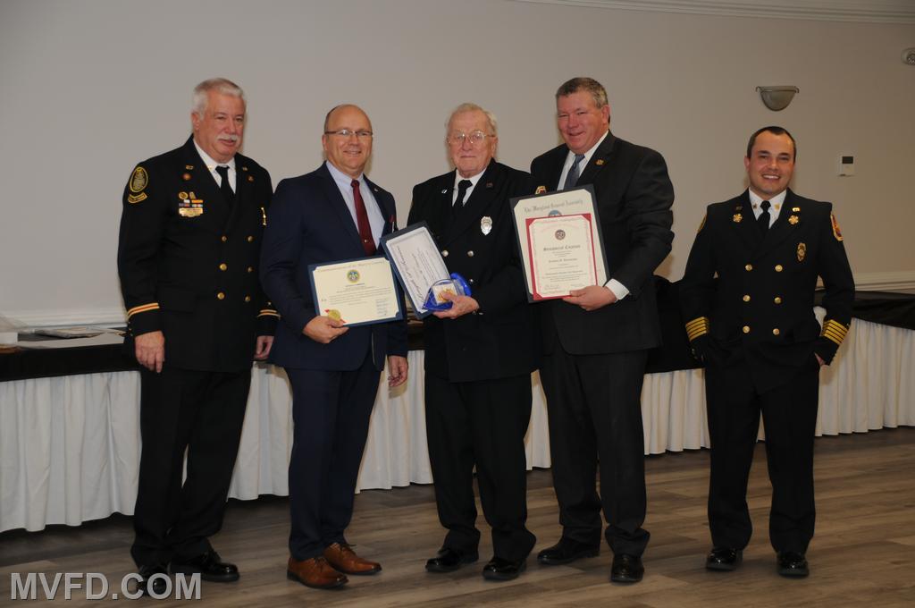 Frank Kleinsorgen received recognition for 20 years of service and life membership.