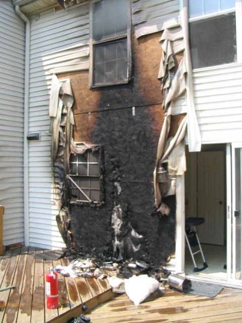 Units work this townhouse fire on Hearts Desire Lane in the afternoon sweltering heat