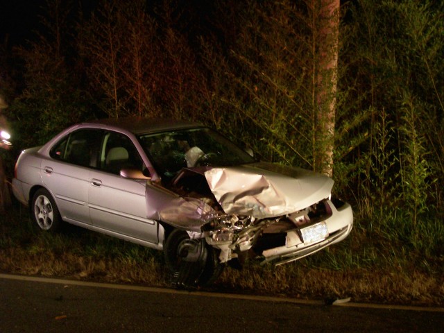 This vehicle was involved in a collision on Old Village Road on Friday night where one occupant was taken to St. Mary's Hospital
